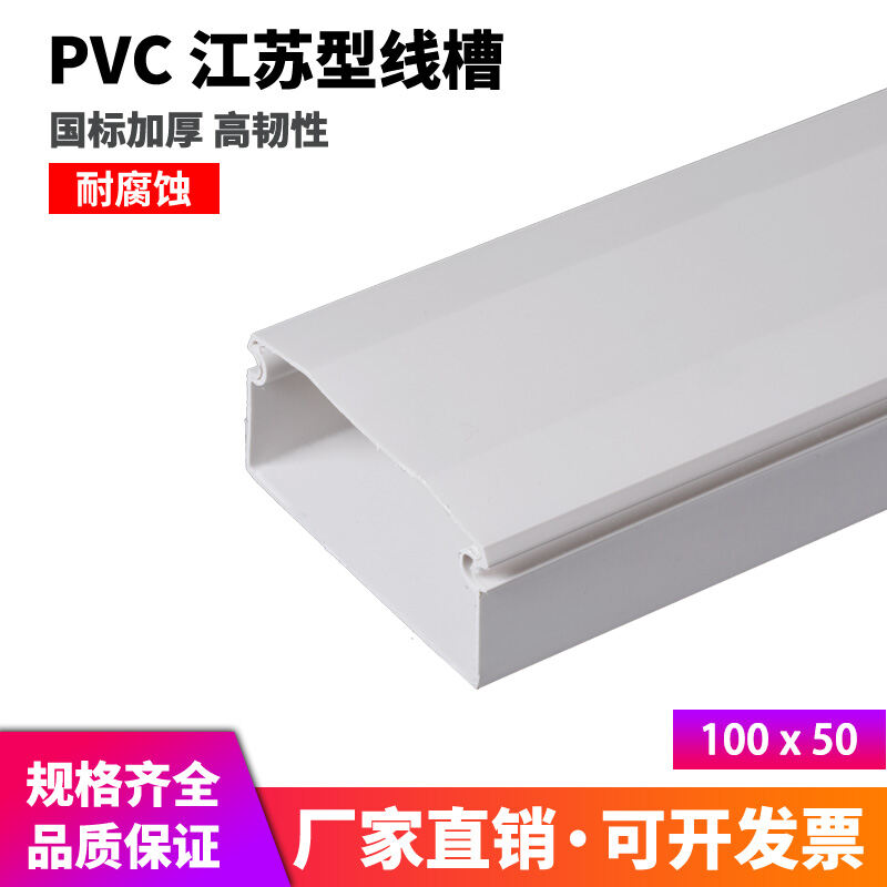 Pure White New Material 100*50 Extra Thick PVC Trunking Flame Retardant