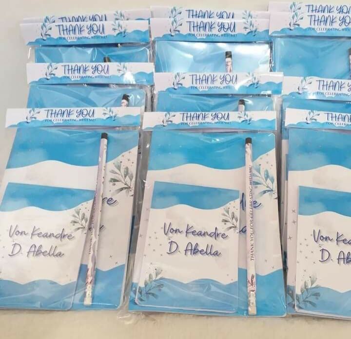 Customized Birthday Souvenirs Notepad, Minipad, and Pencil Stationery