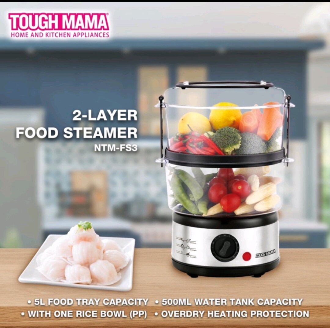 TOUGH MAMA 2 LAYER FOOD STEAMER 5.L FOOD CAPACITY NTMFS3 230V Lazada PH