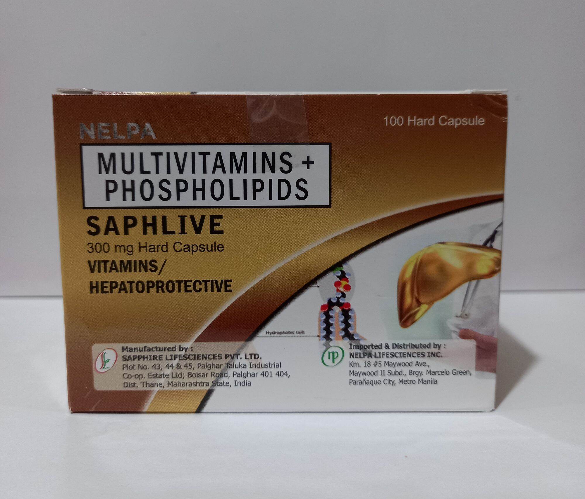 MULTIVITAMINS+PHOSPHOLIPIDS SAPHLIVE 300mg BY 100'S CAPSULES SUPPORTS