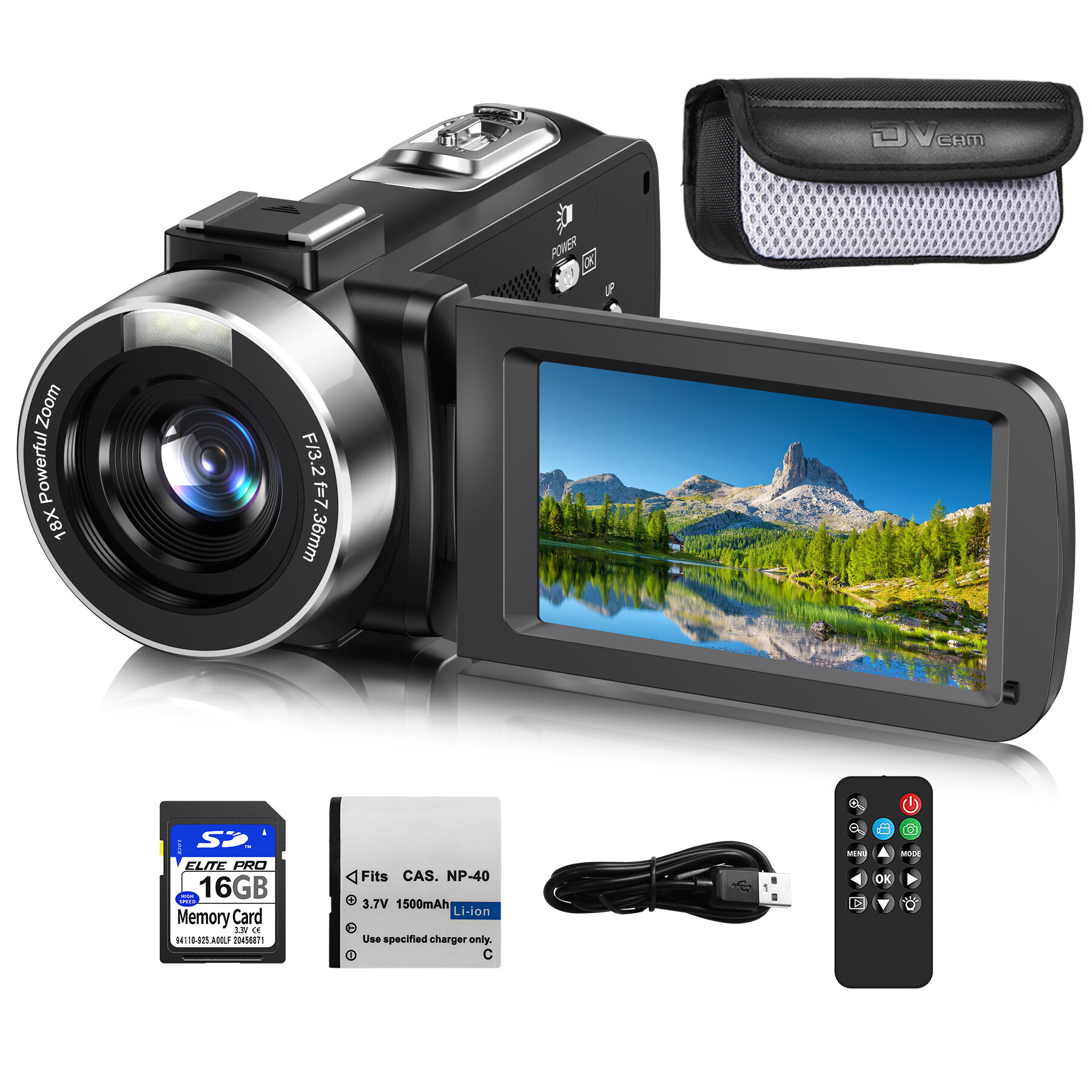 4K Full HD Video Camera 42MP WiFi Livestream Webcam Camcorder 18X Digital Zoom 270° Rotation DV Recorder Vlog Camera for YouTube