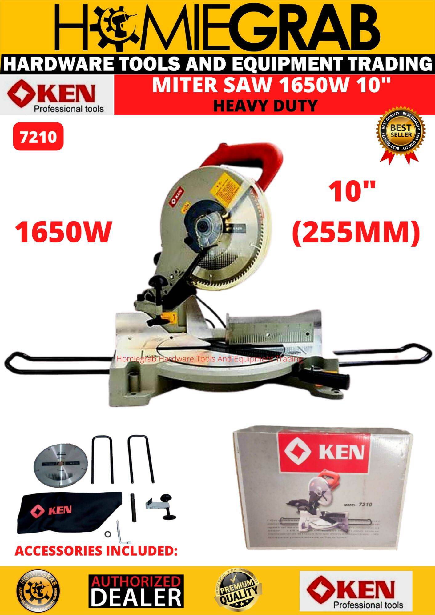 KEN 1650W MITER SAW 10" HEAVY DUTY‼️7210‼️ Lazada PH