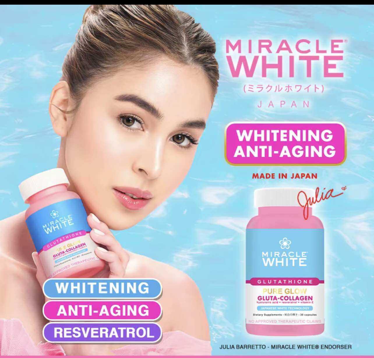 Miracle White Glow Vitamins Glutathione Capsule