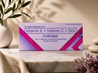 FORTIMA Vitamin E + Vitamin C + Zinc 30 Film-Coated Tablets by UL Skin Sciences Inc. - 22 IU / 500 mg / 10 mg Firm-Coated Tablet Vitamins and Mineral.