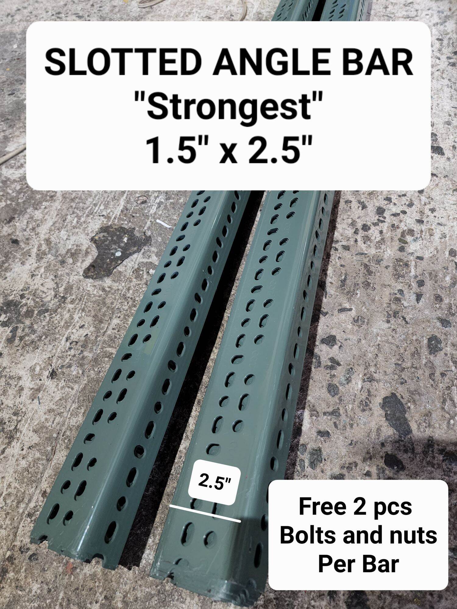 Slotted Angle Bar "Strongest" 1ft to 6ft Free 2pcs Bolts and Nuts