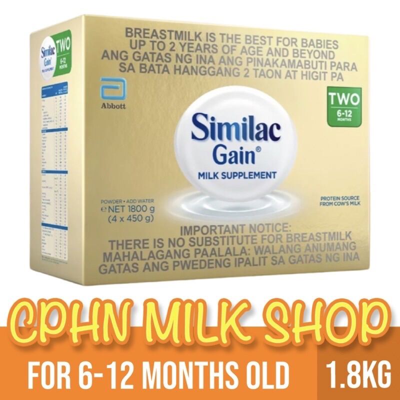 Similac gain 6 to best sale 12 months