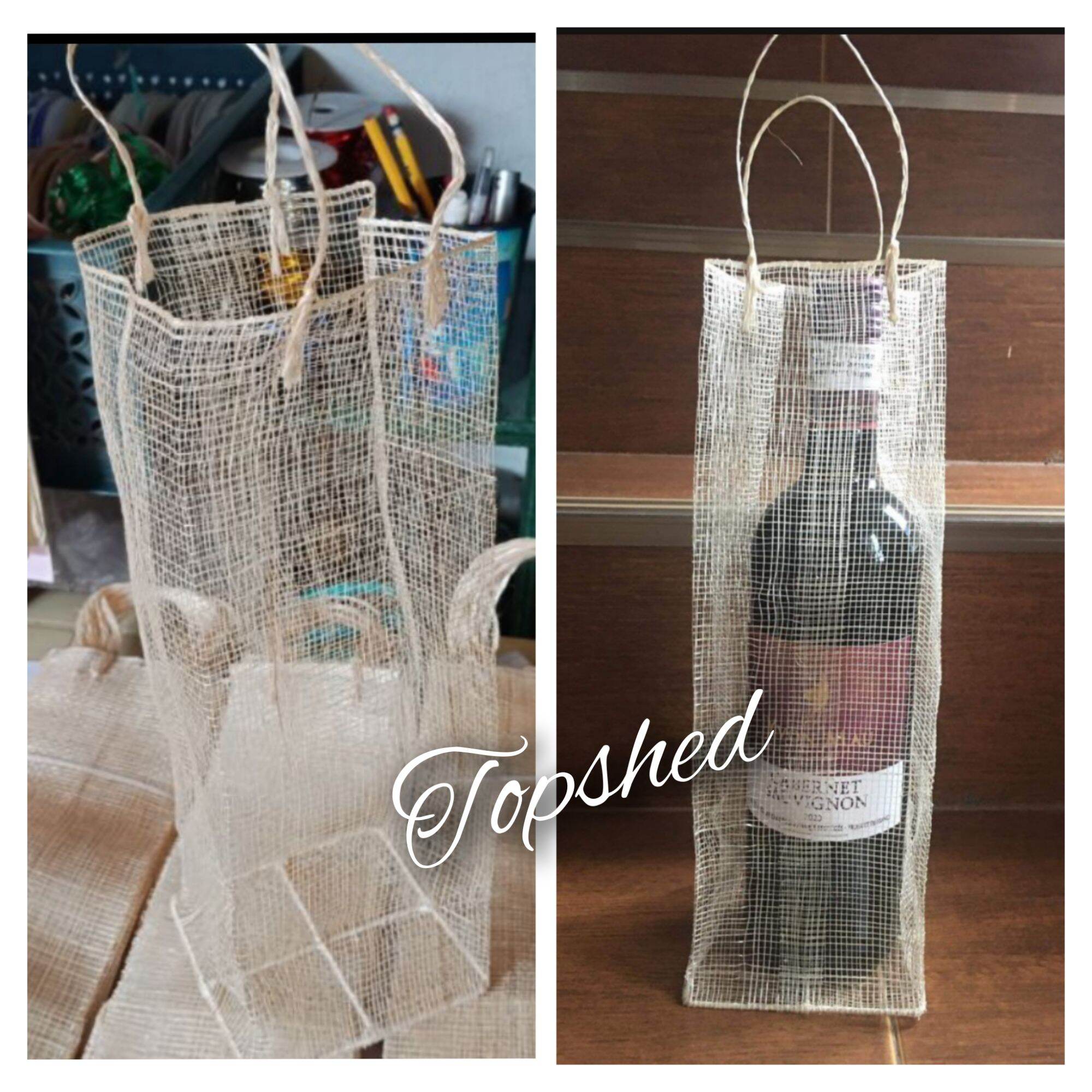 Native Abaca bag for wine gift holder 4*4*12inches