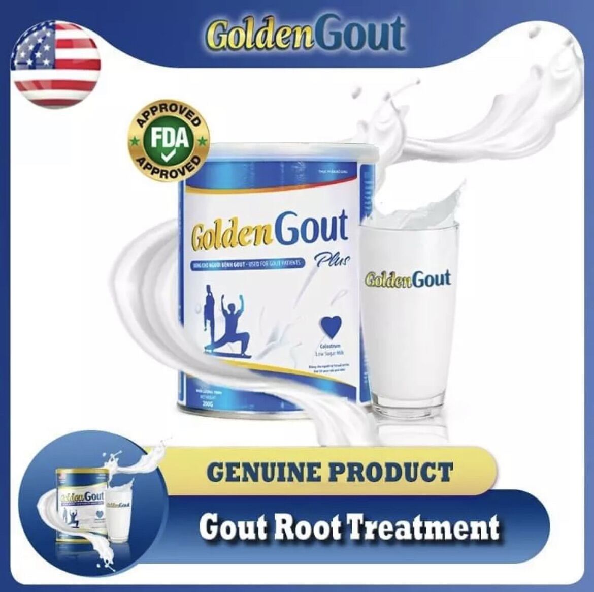 GOLDEN GOUT COLOSTRUM MILK 200g (Treatment of Gout and Uric Acid