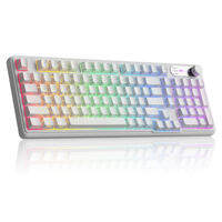 Magegee | MageGee GK960 Tri-mode Gaming Keyboard RGB Wired/BT/2.4G with Knob Number Pad 4000mAh for PC Laptop Tablet