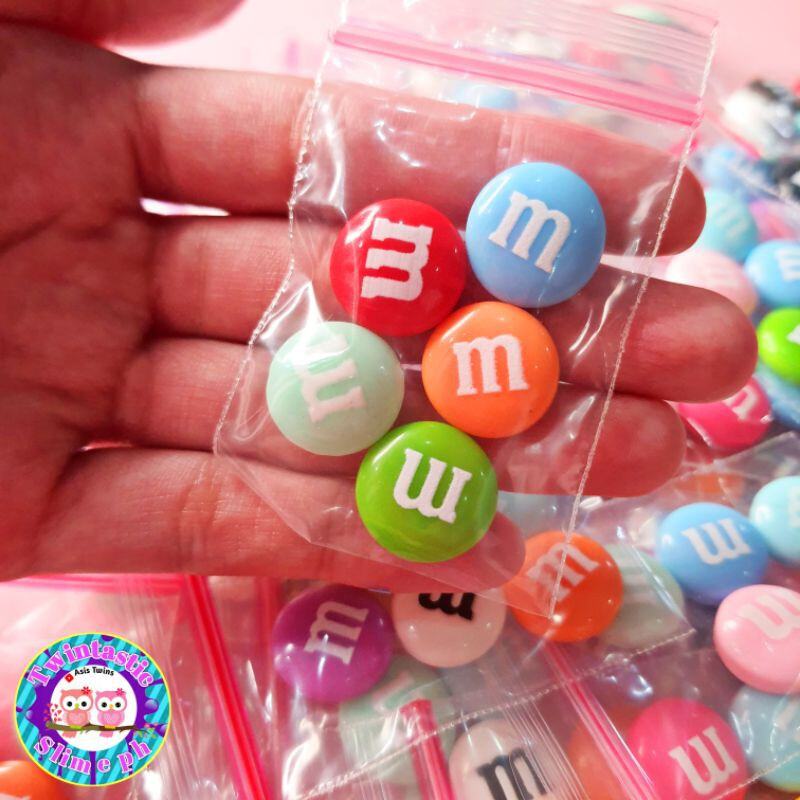 M&M Fake Candies 4th Of July Mix Colors Candy Charms Flatback