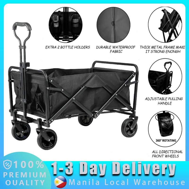 Folding Utility Wagon Cart for Beach, Garden, Camping - ETONIX