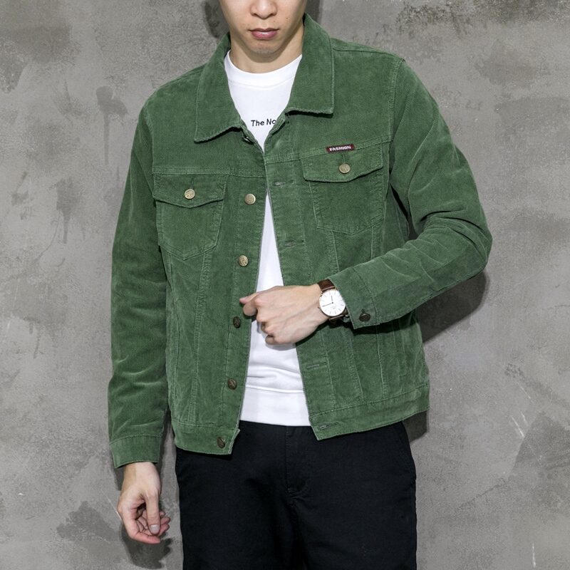 Green cord jacket mens best sale