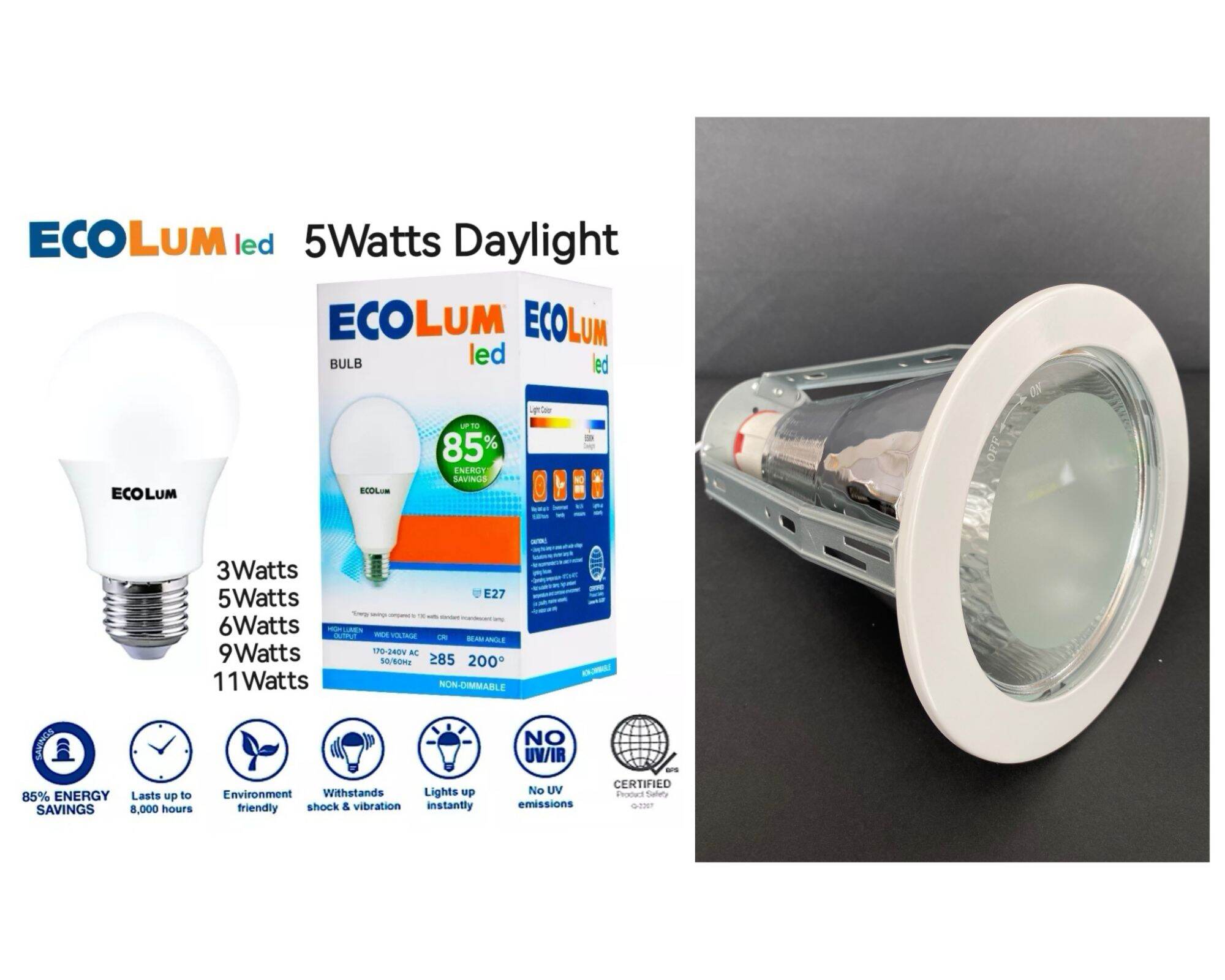 Pinlight E27 w/ Flat Glass Cover Size'4 Lazada PH