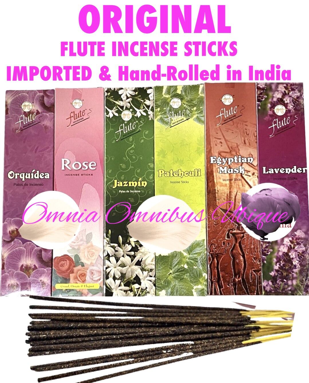 ✳️ FLUTE INCENSE STICKS, Lilac, Bergamot and Wisteria, Hand rolled in India  (15 grams/ packet) Lazada PH