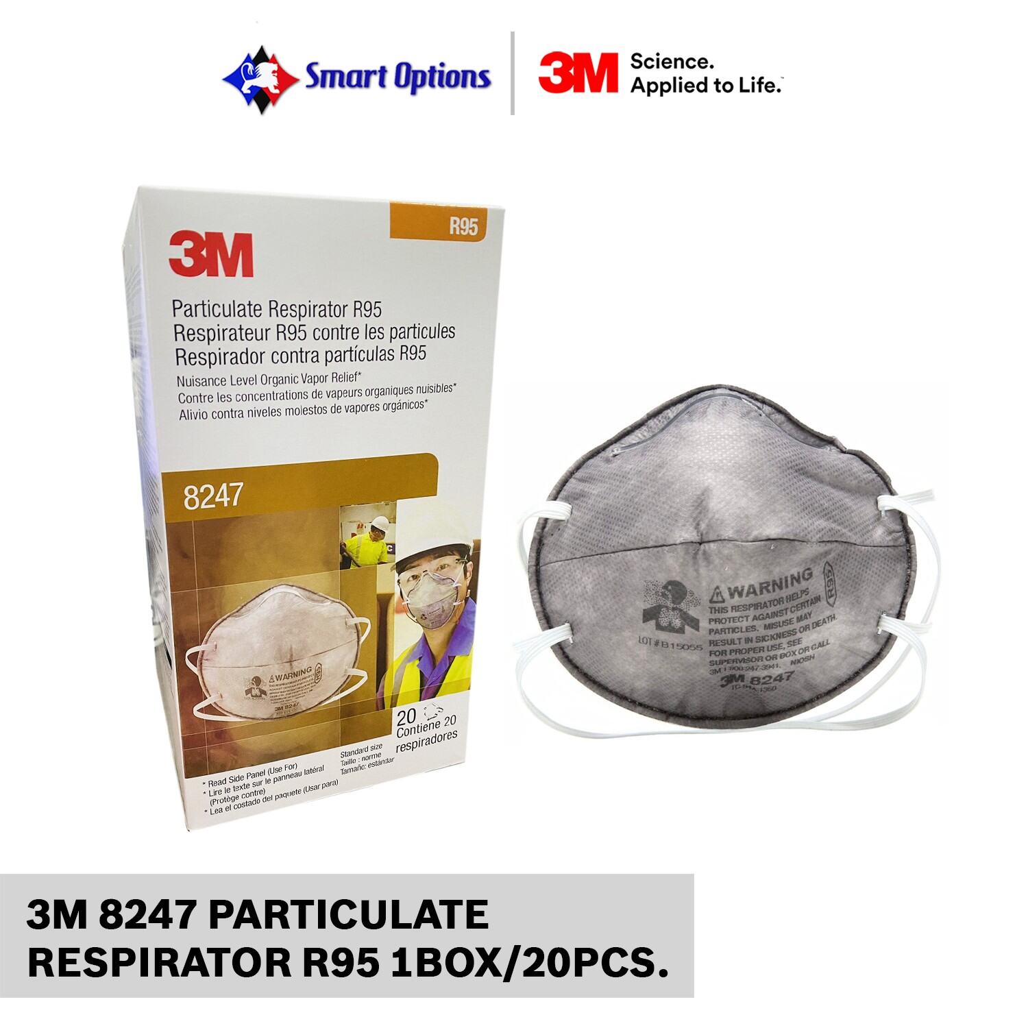 3M 8247 Respirator with Free Cooling Fever Patch