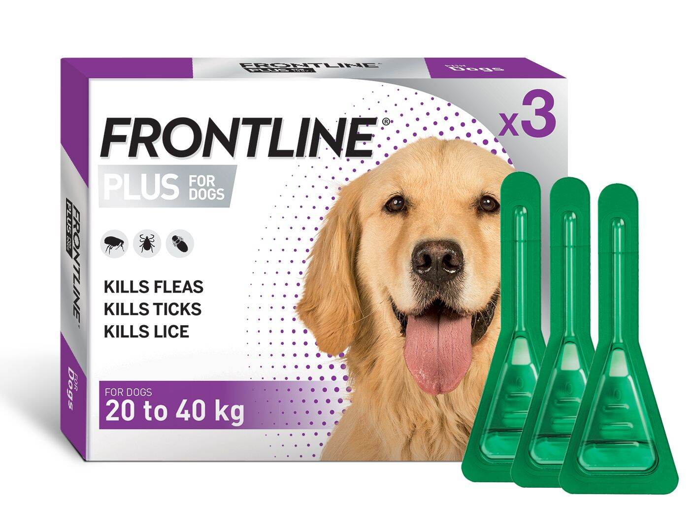 Frontline Plus Tick And Flea Treatment For Dogs 20to40kg per PIPET