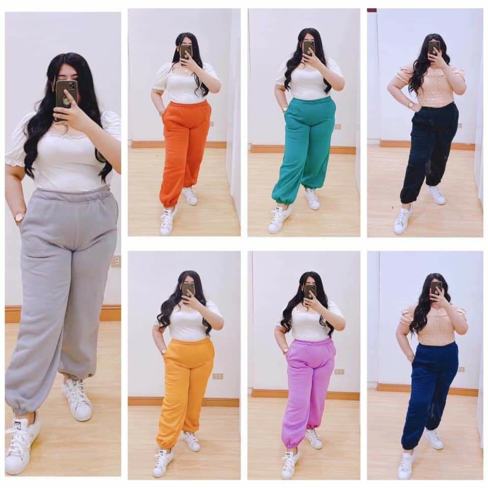Plus Size L-3XL 32-46 Waistline Plain Jogger Pants With Side Pockets For  Men and Women Thick Quality Fabric Terry Brush Big Size