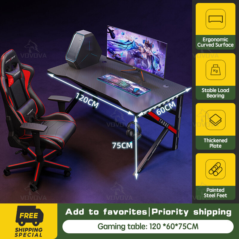 VOVOVA Gaming Table 140x60x75cm computer table thicken waterproof