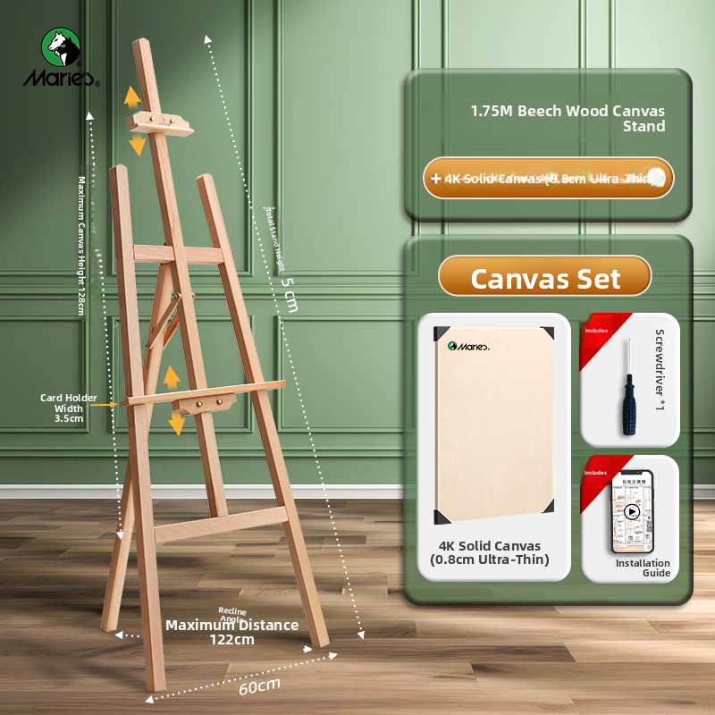 Marie’s | Folding Walnut/Solid Wood Easel For Art Students Sketching Oil Painting Exhibition Home Use