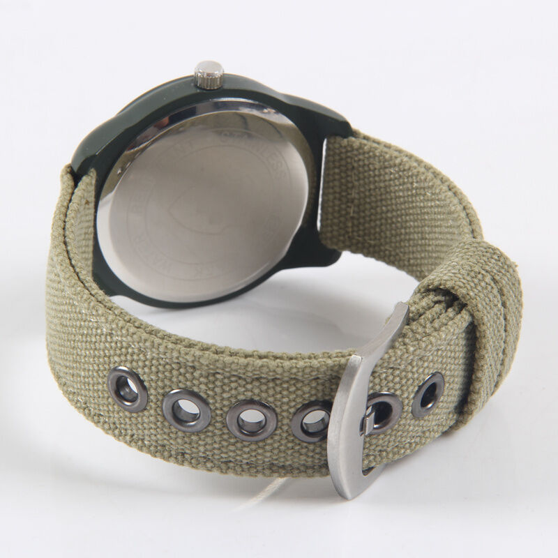 Durable Army Green Nylon Watchband - 