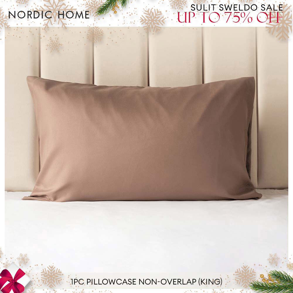 NORDIC HOME 1PC Pillowcase with Open End NonOverlap Plain Collection