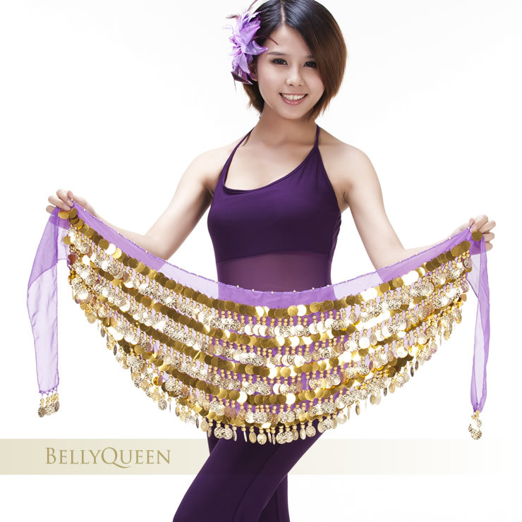 Oriental Belly Dance Belt, Gold Silver Beads Bell Hip Scarf For