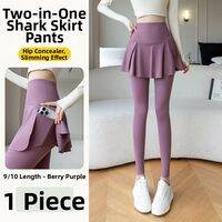 LangSha | High Waist Tummy Control Slim Yoga Leggings with Skirt