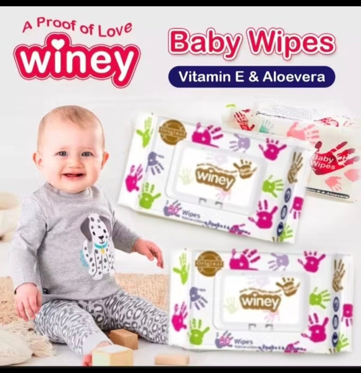 Winey 80-Count Unscented Alcohol-Free Baby Wipes for Sensitive