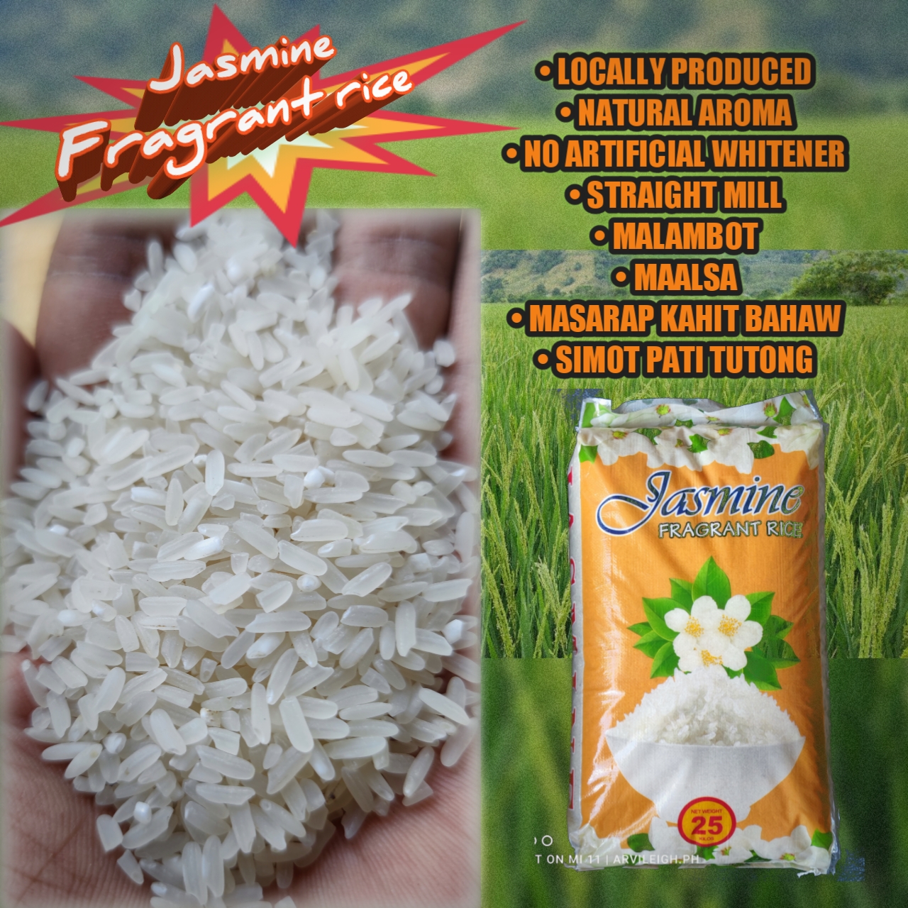 Jasmine fragrant rice 25kgs (long ping) by arvileigh.ph | Lazada PH