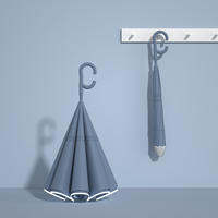 QIUZHISE | Colorful Straight Handle Reverse Umbrella Large Size Dual-layer Storm-resistant