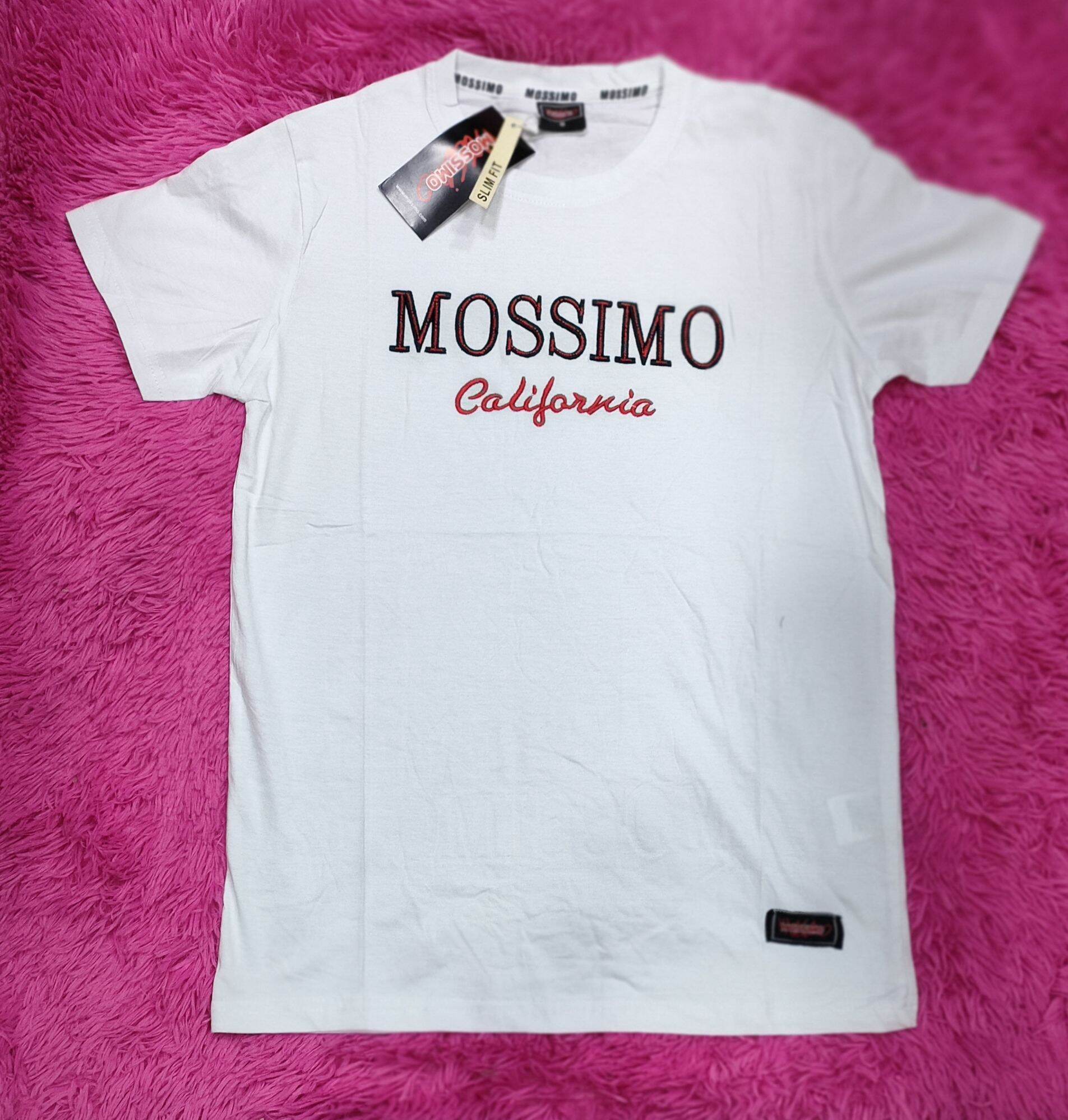 MOSSIMO BIG LUGO MENS T-SHIRT made in Bangladesh Cotton High-Neck