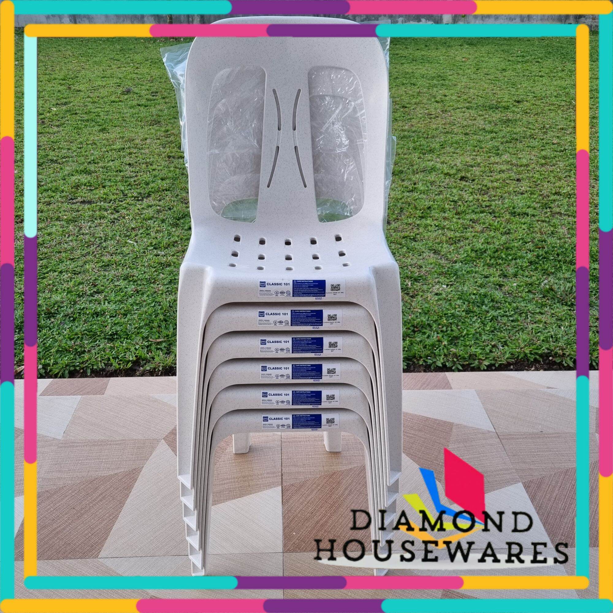 Monoblock Chair Uratex Marble [6 pieces] Lazada PH