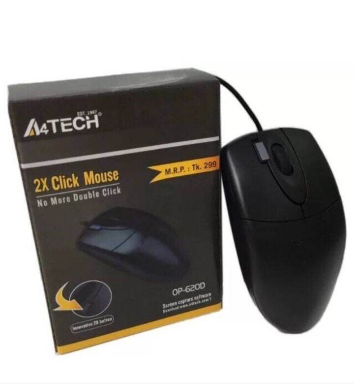 A4Tech OP-620D Optical USB Mouse - Durable, Dust-Resistant, Plug