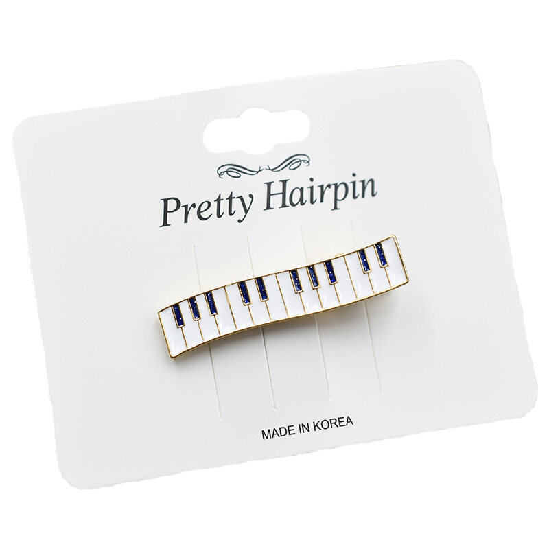 Music Notes Keys Headdress Hair Clip Hairpin Top Clip Side Clip Steel Keys Disk Simple Bangs