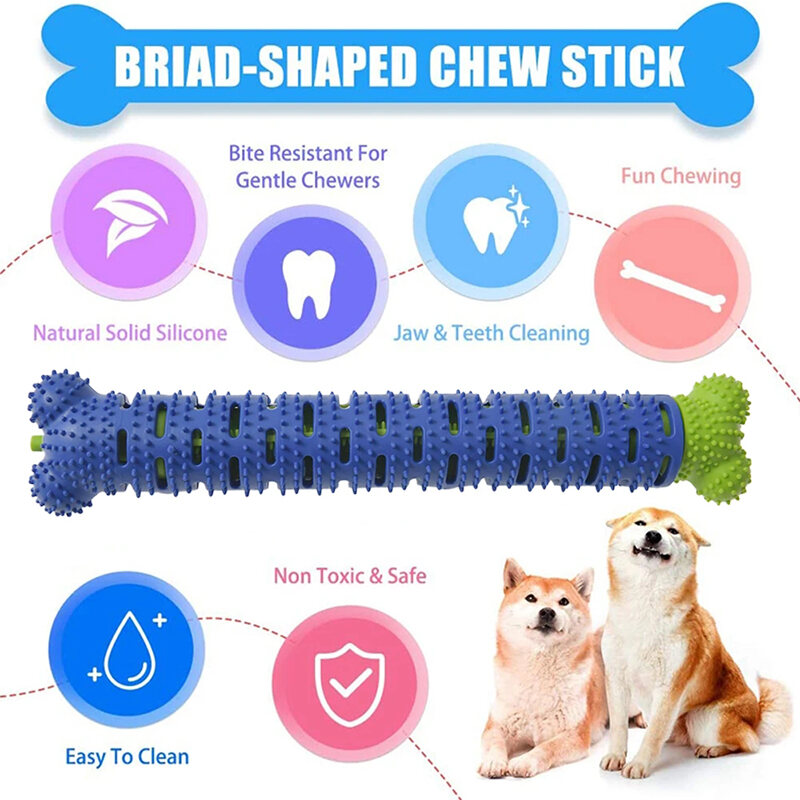 Dog Molar Stick Food Grade Bone Shape Dog Tooth Cleaning Interactive Bite Resistant for Small Pet with Slight Bite Force. 
