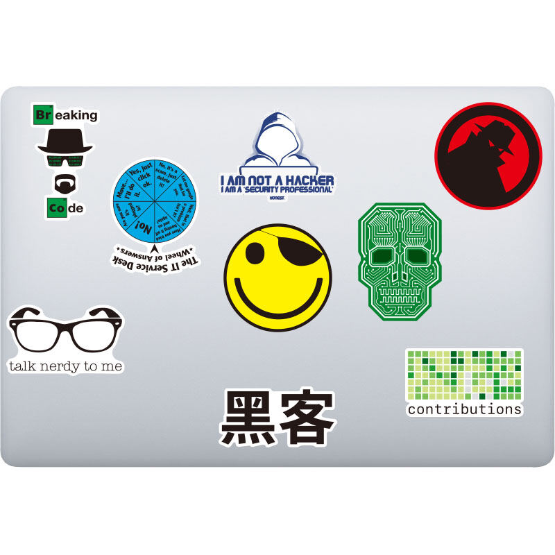 Hacker Programmer Luggage Laptop Graffiti Stickers Stylish Skateboard Electric Motorcycle Helmet Waterproof Stickers. 