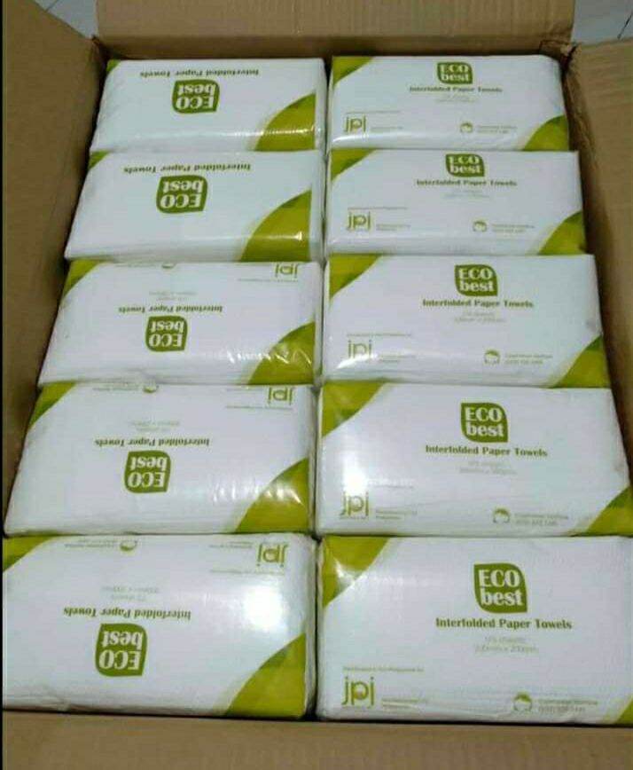 ECOBEST INTERFOLDED PAPER TOWEL 32GSM 175 PULLS, PACKS OF 30,FSC