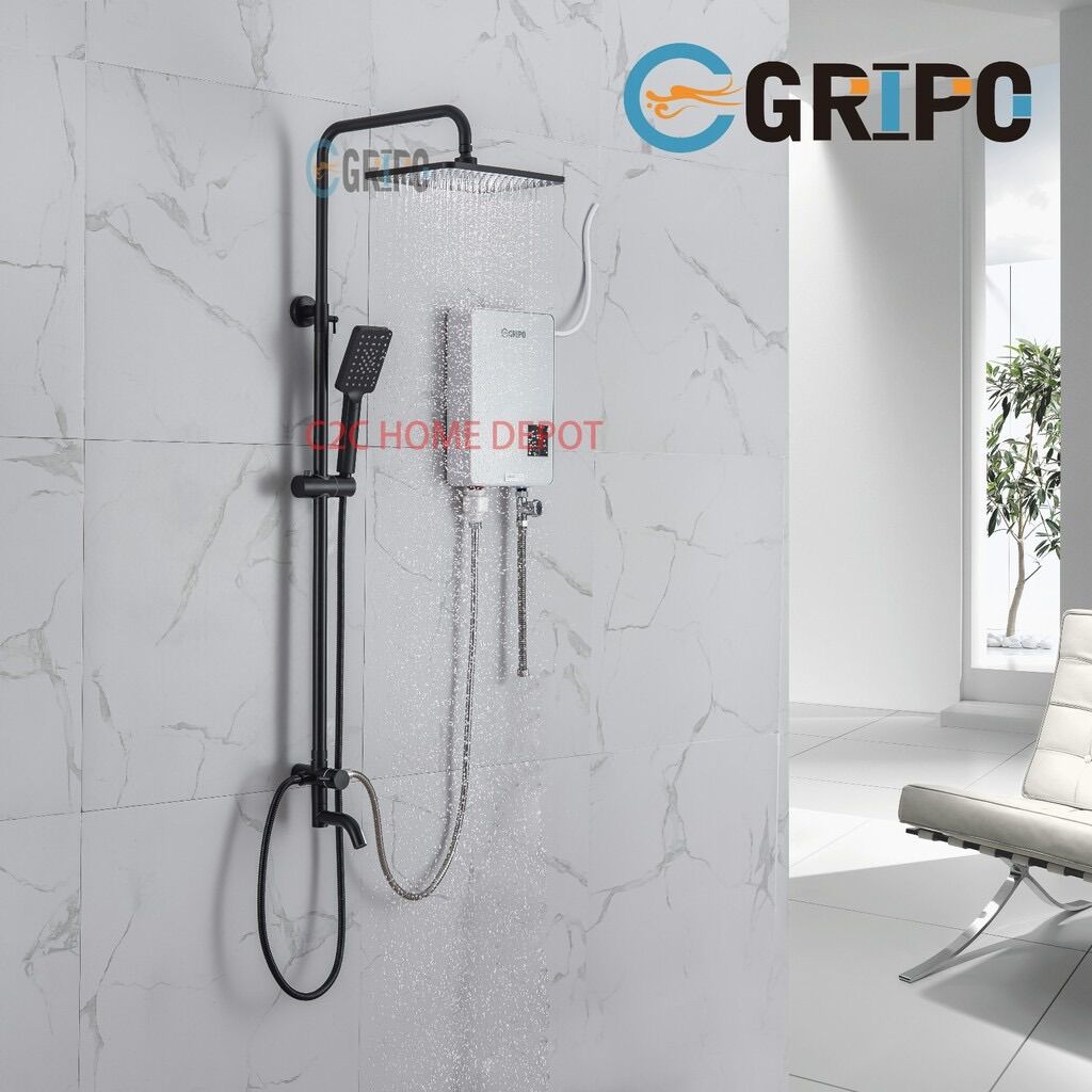 GRIPO New High End 304 Stainless 4 way shower set Matte Black for single  point water heater GP1540 | Lazada PH