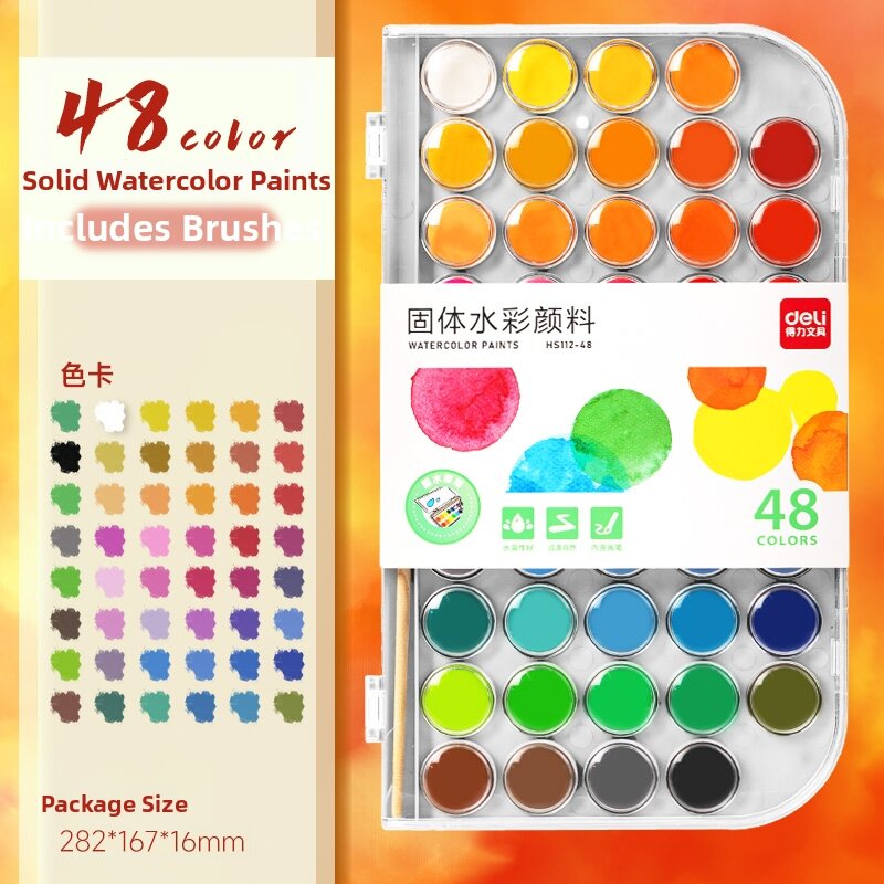 deli | Beginner Child Friendly Washable Non Toxic Solid Watercolor Paint Set
