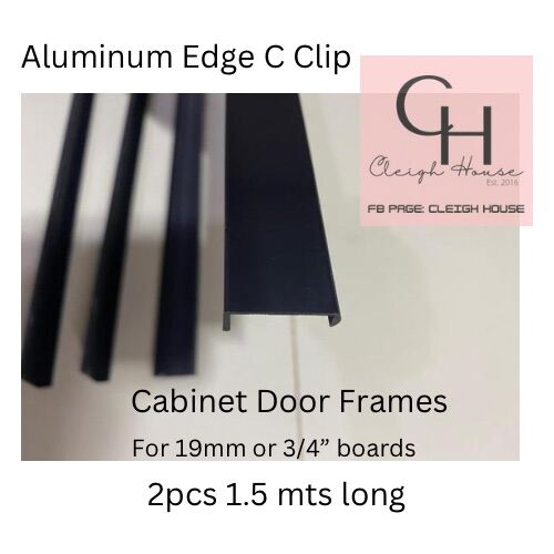 Aluminum Edge banding C clip sealing frame black 2pcs 1.5mts Lazada PH