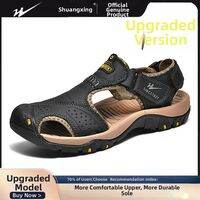 DOUBLE STAR | Mens Durable Leather Slip-Resistant Sandals for Outdoor Activities