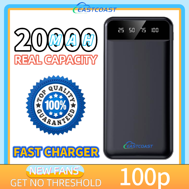 EastCoast top original 20000mah power bank 2LED light