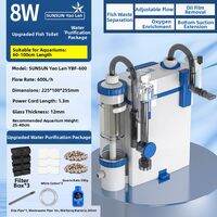 Sunsun | 3 in 1 Aquarium Filter with Oxygenation and Water Circulation External Filter for Fish Tank Wall Mounted Filter Pump with Bio Sponge and Foam Media
