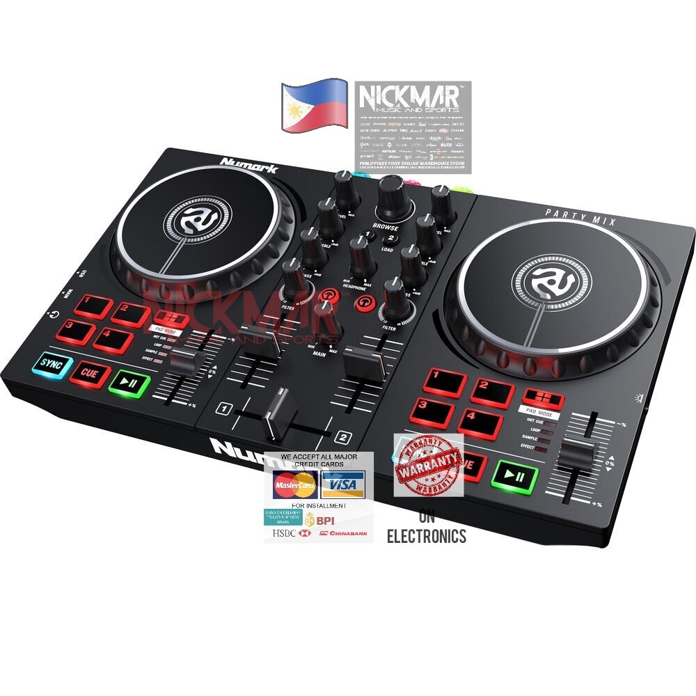 Numark Party Mix II DJ Controller with Party Lights DJ Set with 2 Decks ...