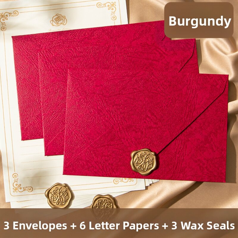 LFSHAONVXIN | Romantic Handwritten Love Letter Birthday Card Gift for Couples Envelope Set with Wax Seal
