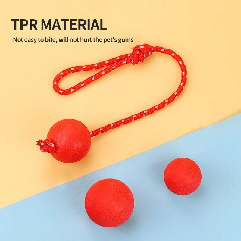 Natural Rubber Dog Toy Balls Reward Pets on Ropes for Training/playing/chewing Solid Teeth Cleaning Toys. 