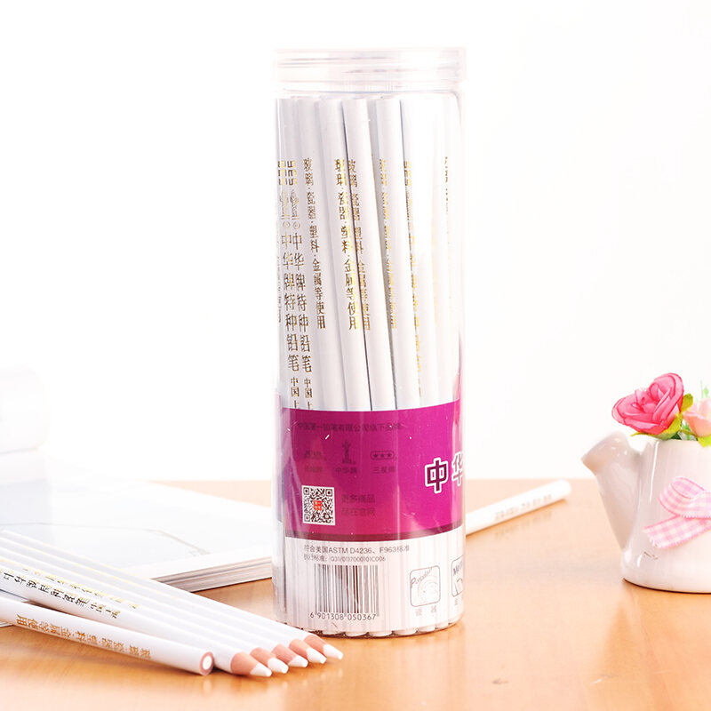 50pcs Special white pencil Point line Leather garment glass