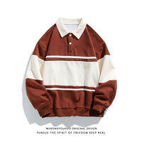 WUKONGYOUHUO | Retro Colorblock Long Sleeve Polo Shirt for Men and Couples