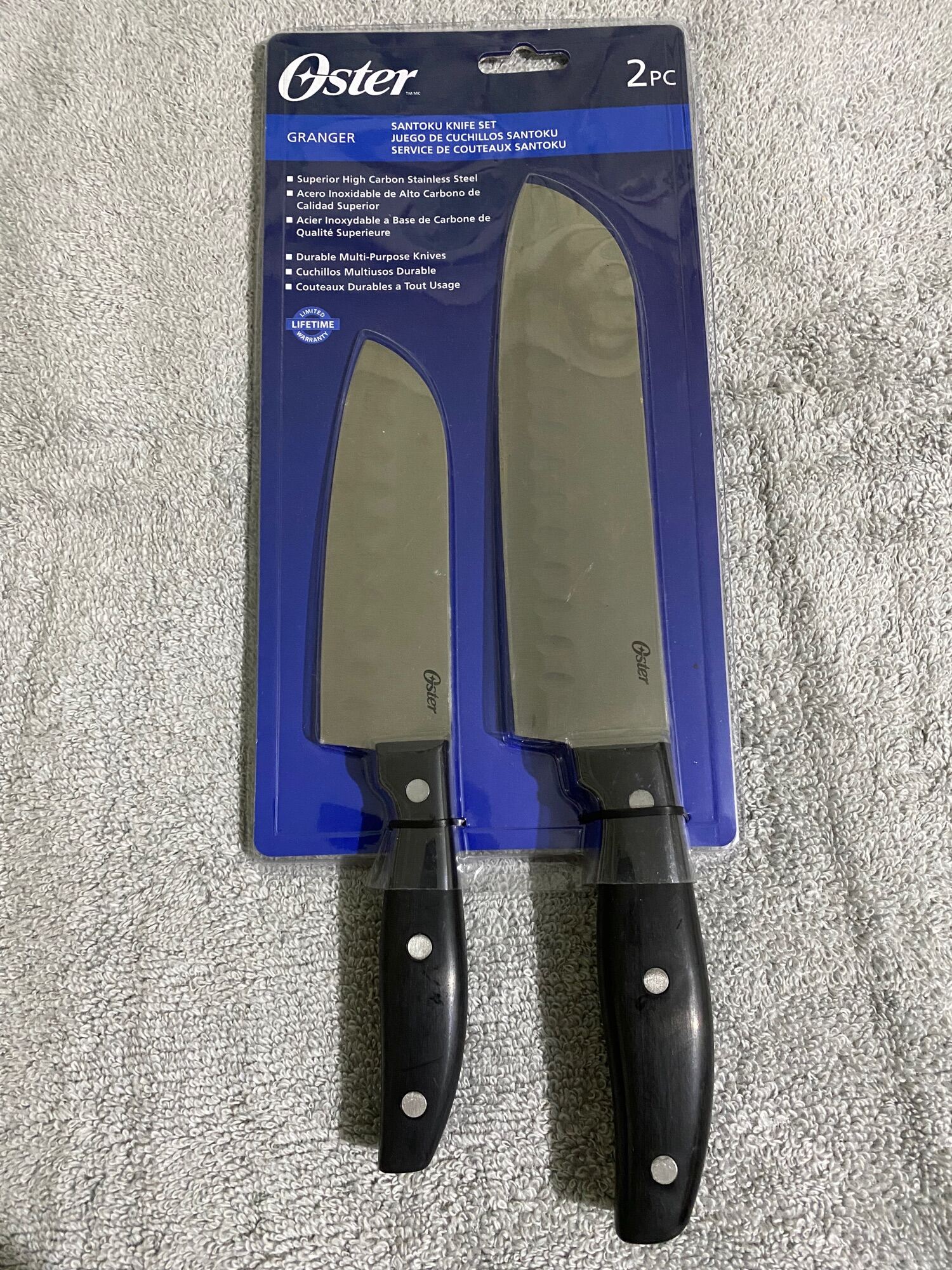 Oster Granger 2 Piece Santoku Knife Set