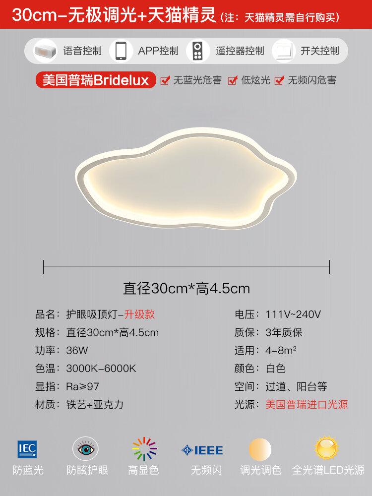 Bedroom Ceiling Lamp Modern Minimalist round Study Lamp Scandinavian